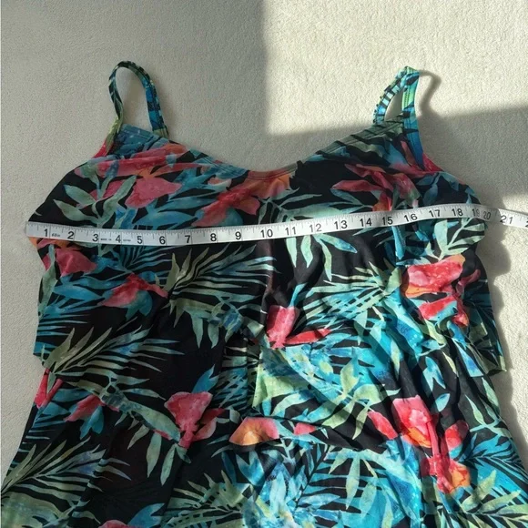 Floral Print Women's Tankini Top Size 16D - Picture 4 of 8